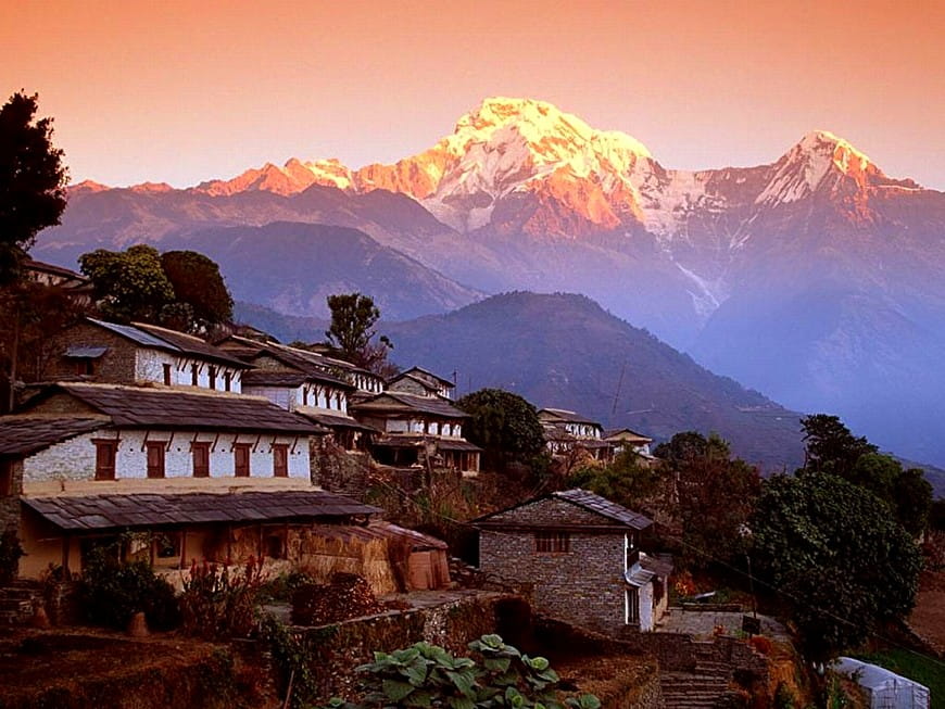 annapurna conservation area landscapes chhusang nepal wallpaper